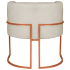 Poltrona Decorativa Luna Base De Ferro Bronze Suede - Bege