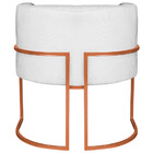 Poltrona Decorativa Luna Base De Ferro Bronze Suede - Branco