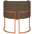 Poltrona Decorativa Luna Base De Ferro Bronze Suede - Marrom