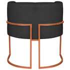 Poltrona Decorativa Luna Base De Ferro Bronze Suede - Preto