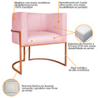 Poltrona Decorativa Luna Base De Ferro Bronze Suede - Rosa Be