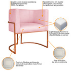 Poltrona Decorativa Luna Base De Ferro Bronze Suede - Rosa Be