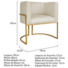 Poltrona Decorativa Luna Base De Ferro Dourado Bouclé - Bege