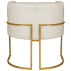Poltrona Decorativa Luna Base De Ferro Dourado Bouclé - Bege