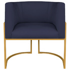 Poltrona Decorativa Luna Base De Ferro Dourado Sintético - Az