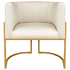 Poltrona Decorativa Luna Base De Ferro Dourado Sintético - Be