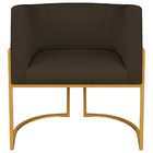 Poltrona Decorativa Luna Base De Ferro Dourado Sintético - Ma