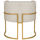 Poltrona Decorativa Luna Base De Ferro Dourado Suede - Bege