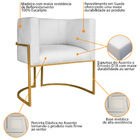 Poltrona Decorativa Luna Base De Ferro Dourado Suede - Branco