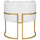 Poltrona Decorativa Luna Base De Ferro Dourado Suede - Branco