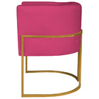 Poltrona Decorativa Luna Base De Ferro Dourado Suede - Pink