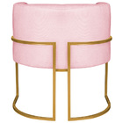 Poltrona Decorativa Luna Base De Ferro Dourado Suede - Rosa B