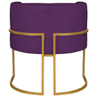 Poltrona Decorativa Luna Base De Ferro Dourado Suede - Roxo
