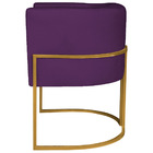 Poltrona Decorativa Luna Base De Ferro Dourado Suede - Roxo