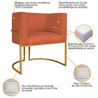 Poltrona Decorativa Luna Base De Ferro Dourado Suede - Terrac