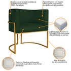 Poltrona Decorativa Luna Base De Ferro Dourado Suede - Verde