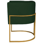 Poltrona Decorativa Luna Base De Ferro Dourado Suede - Verde