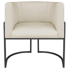 Poltrona Decorativa Luna Base De Ferro Preto Bouclé - Bege