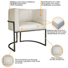 Poltrona Decorativa Luna Base De Ferro Preto Linho - Bege