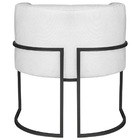 Poltrona Decorativa Luna Base De Ferro Preto Sintético - Bran