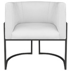 Poltrona Decorativa Luna Base De Ferro Preto Sintético - Bran