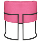 Poltrona Decorativa Luna Base De Ferro Preto Sintético - Pink