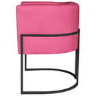 Poltrona Decorativa Luna Base De Ferro Preto Sintético - Pink