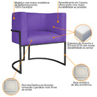 Poltrona Decorativa Luna Base De Ferro Preto Sintético - Roxo