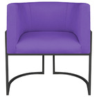 Poltrona Decorativa Luna Base De Ferro Preto Sintético - Roxo