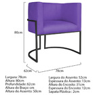 Poltrona Decorativa Luna Base De Ferro Preto Sintético - Roxo