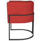 Poltrona Decorativa Luna Base De Ferro Preto Sintético - Verm