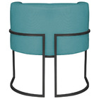 Poltrona Decorativa Luna Base De Ferro Preto Suede - Azul Tur