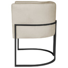 Poltrona Decorativa Luna Base De Ferro Preto Suede - Bege