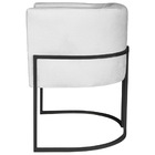 Poltrona Decorativa Luna Base De Ferro Preto Suede - Branco