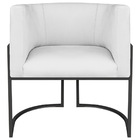 Poltrona Decorativa Luna Base De Ferro Preto Suede - Branco