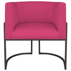 Poltrona Decorativa Luna Base De Ferro Preto Suede - Pink