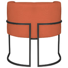 Poltrona Decorativa Luna Base De Ferro Preto Suede - Terracota