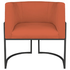 Poltrona Decorativa Luna Base De Ferro Preto Suede - Terracota