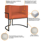 Poltrona Decorativa Luna Base De Ferro Preto Suede - Terracota