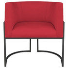 Poltrona Decorativa Luna Base De Ferro Preto Suede - Vermelho