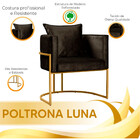Poltrona Decorativa Luna Base Metal Dourado Veludo Star Confo