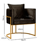 Poltrona Decorativa Luna Base Metal Dourado Veludo Star Confo