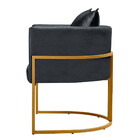 Poltrona Decorativa Luna Base Metal Dourado Veludo Turkay Sta