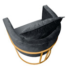 Poltrona Decorativa Luna Base Metal Dourado Veludo Turkay Sta