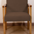 Poltrona Decorativa Luna Braço De Madeira Marrom