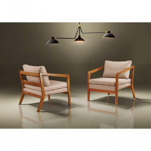 Poltrona Decorativa Luna Linho Crú Gramdecor