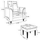 Poltrona Decorativa Luna Para Sala De Estar D26 Suede Bege Pé