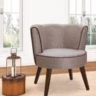 Poltrona Decorativa Luna Pés De Madeira Marrom Konfort