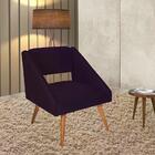 Poltrona Decorativa Madeira Alice Veludo At Moveis