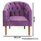 Poltrona Decorativa Madeira Dubai Veludo At Moveis